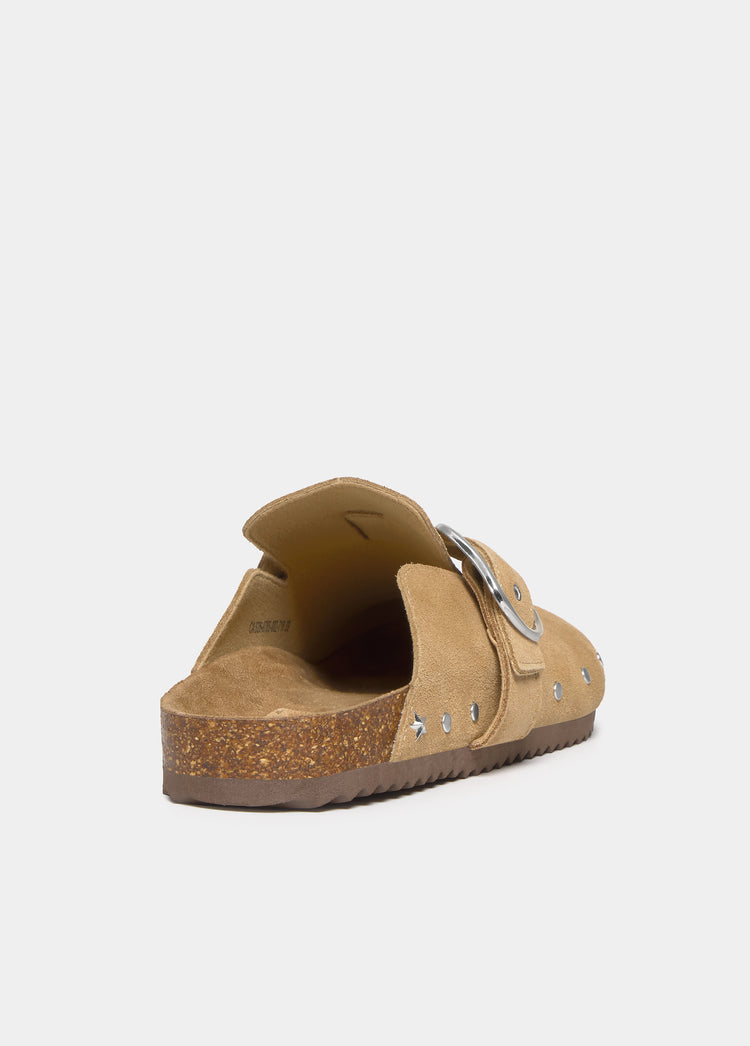 Ergonomic suede clog
