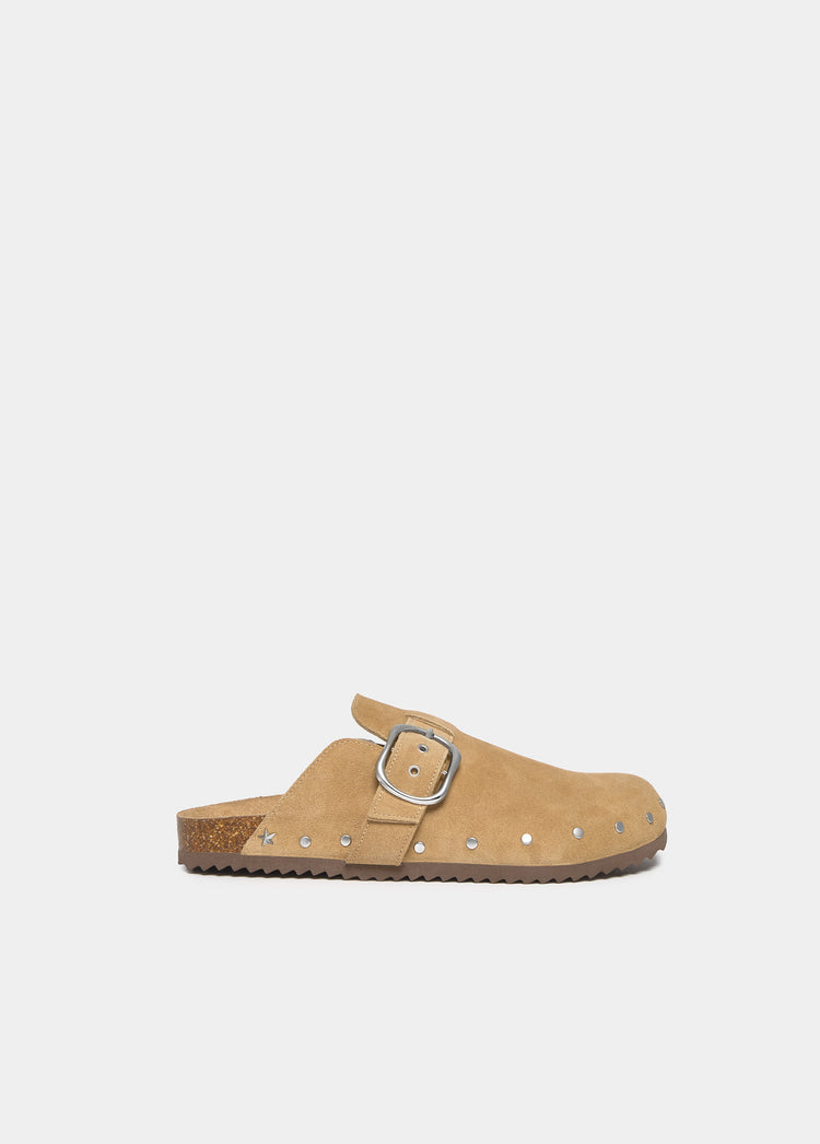 Ergonomic suede clog