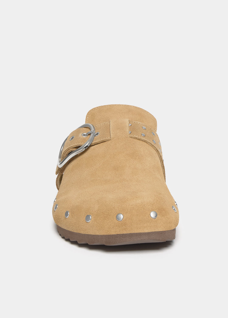Ergonomic suede clog